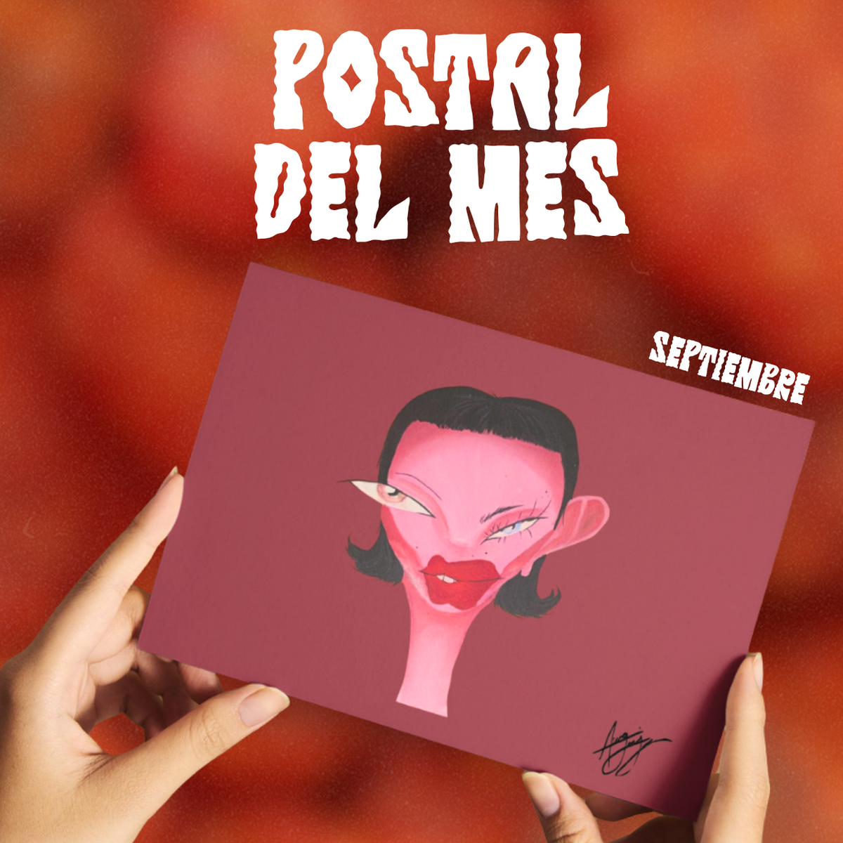 Por Kilo Tarjeta Coleccionable del Mes Septiembre Diseño de Personaje con Cara Artística