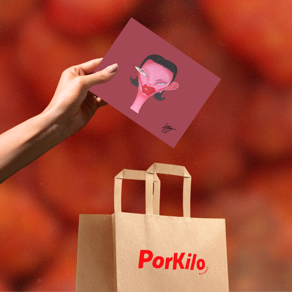 Por Kilo Tarjeta Coleccionable del Mes Septiembre Diseño de Personaje con Cara Artística