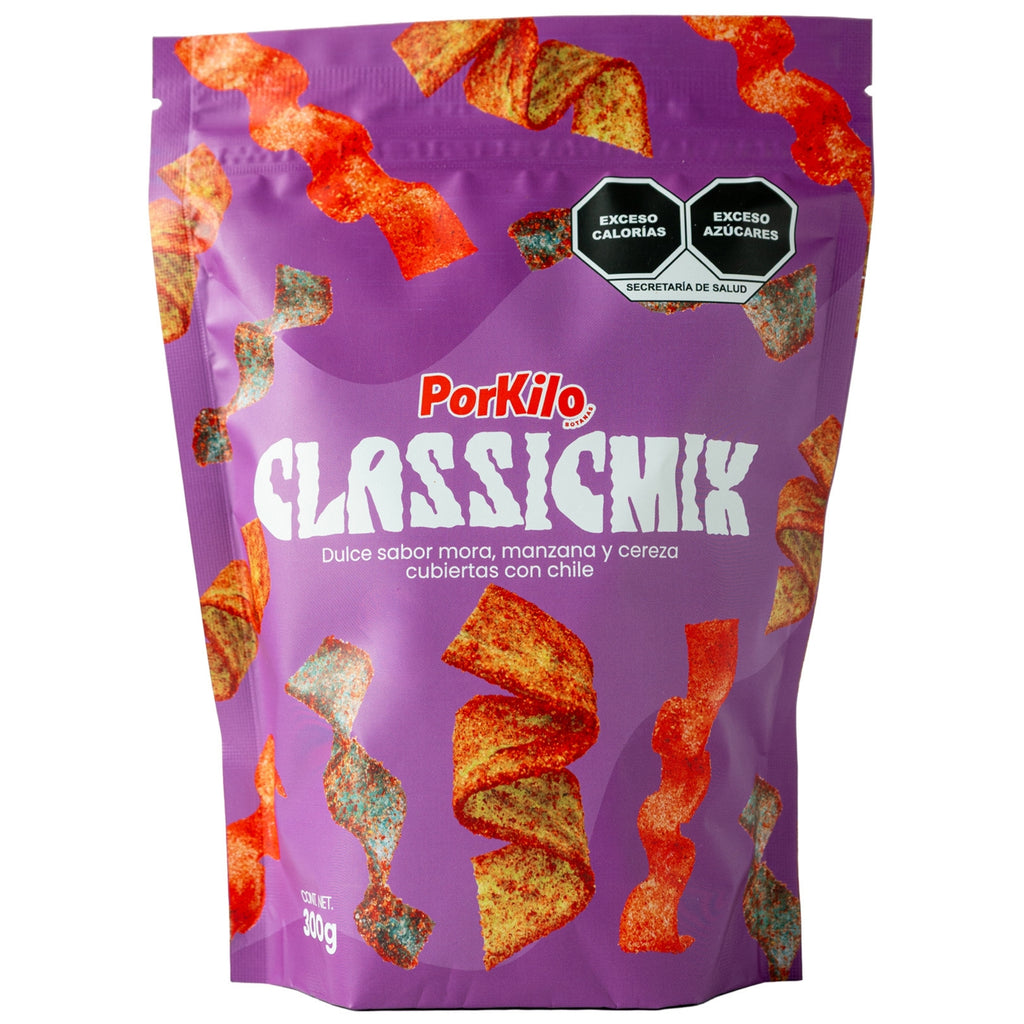 POR KILO BOTANAS CLASSICMIX ENCHILADO DE 300 G. (MIX DE TIRITAS DE MORA AZUL, MANZANA Y CEREZA)