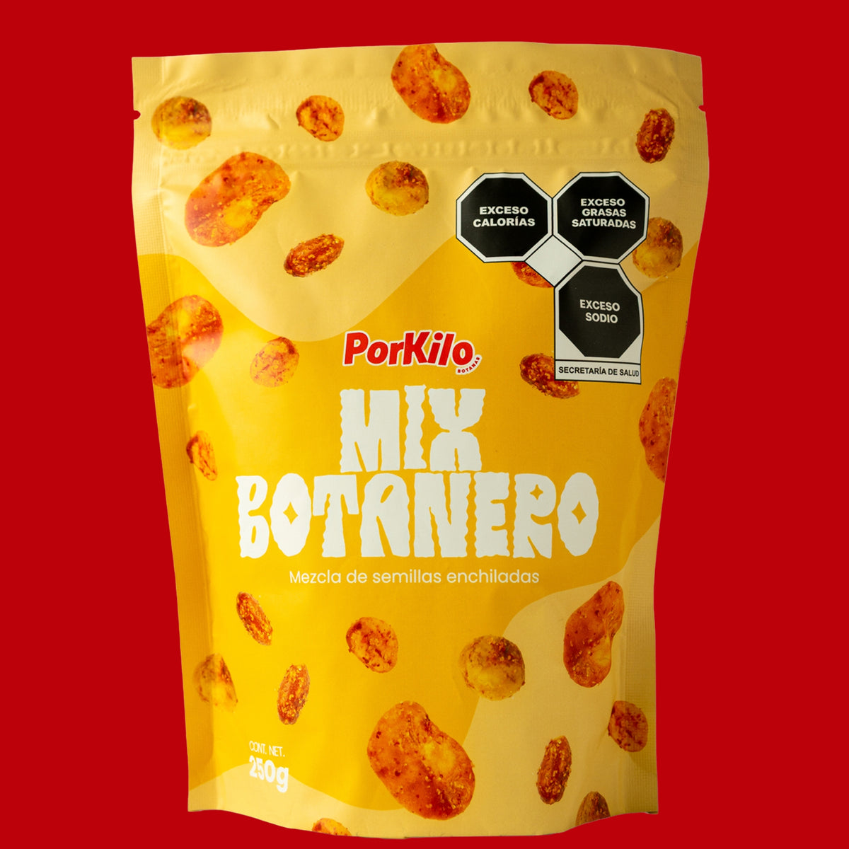 POR KILO BOTANAS MIX BOTANERO ENCHILADO DE 250 G. (MIX DE HABA, CHICHARO, GARBANZO Y CACAHUATE)