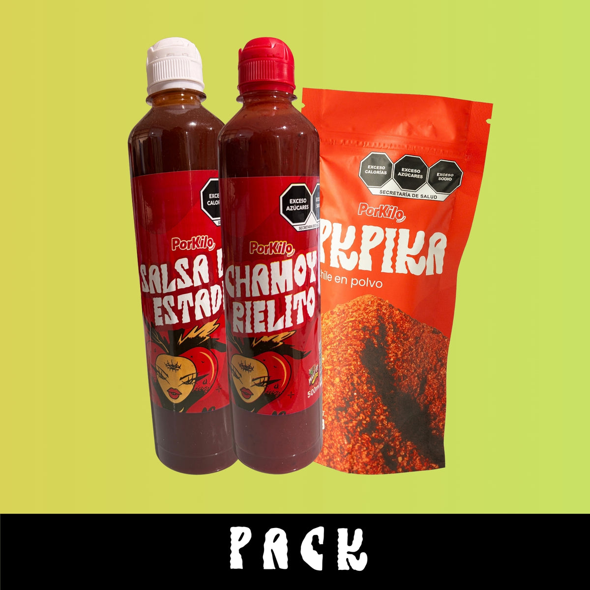 POR KILO BOTANAS SABOR PACK DE SALSA DEL ESTADIO 500 ML. Y CHAmOY RIELITO 500 ML. PKPIKA 150 ML.